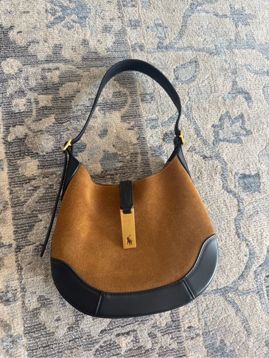 Ralph Lauren Handbags - Polo ID Suede-Leather Small Shoulder Bag